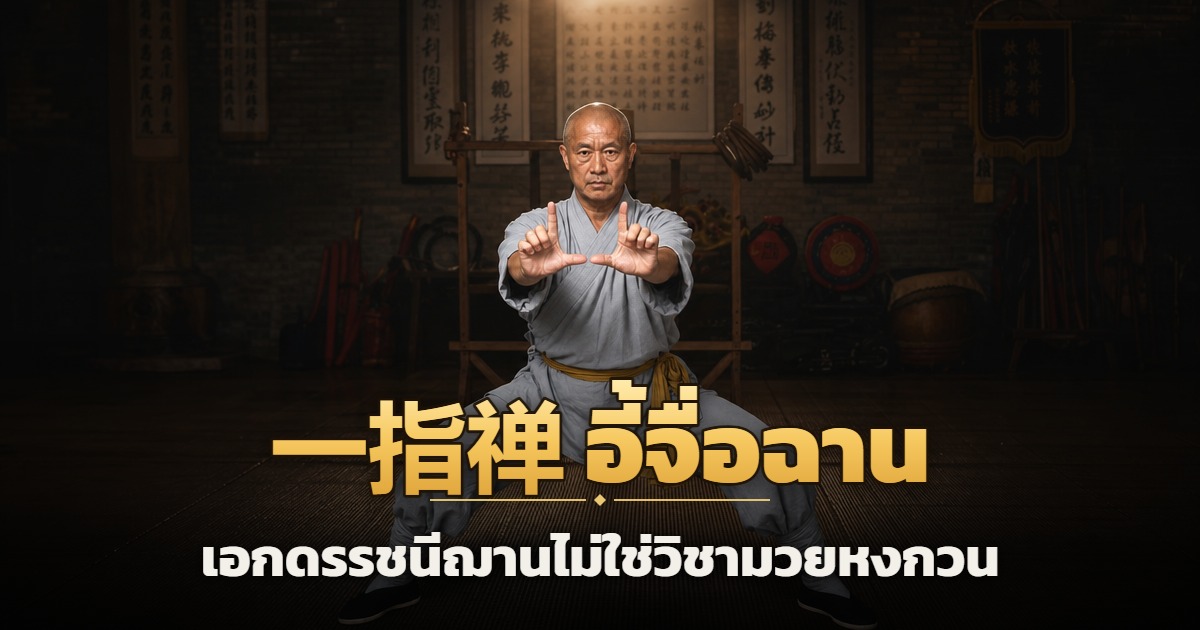 ภาพประกอบเอกดรรชนีฌาน 一指禅 และความต่างจากท่านิ้วในมวยหงกวน